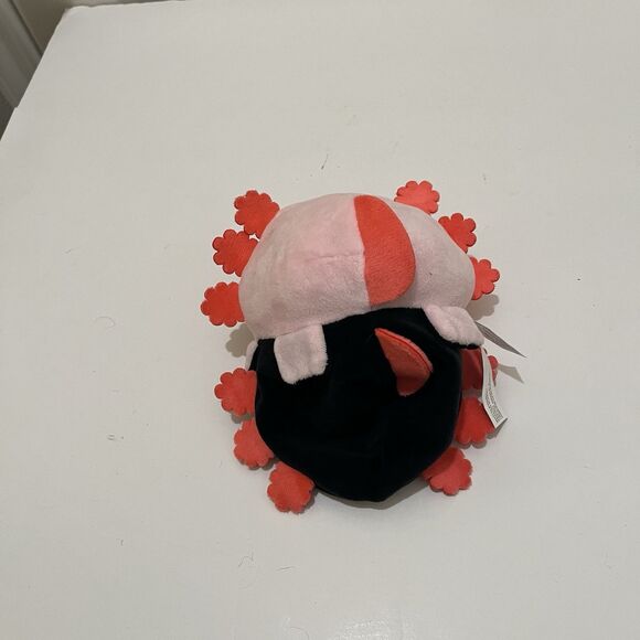 TeeTurtle 5” Axolotl Reversible Mood Plush Black and Pink Stuffed Animal Toy - Picture 2 of 9